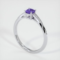 0.66 Ct. Violet Sapphire Ring, 14K White Gold 2