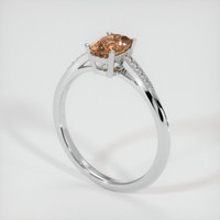 1.64 Ct. Orangish Brown Sapphire Ring, 14K White Gold 2