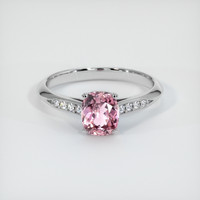 0.92 Ct. Purplish Pink Sapphire Ring, 14K White Gold 1