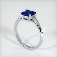 1.33 Ct. Blue Sapphire Ring, 18K White Gold 2