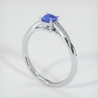 0.69 Ct. Blue Sapphire Ring, 18K White Gold 2