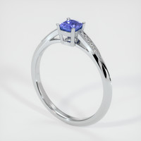 0.67 Ct. Blue Sapphire Ring, 18K White Gold 2