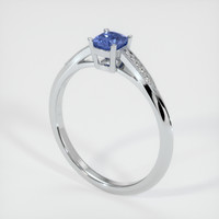 0.63 Ct. Blue Sapphire Ring, 18K White Gold 2