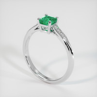 0.43 Ct. Emerald Ring, 18K White Gold 2