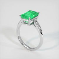 3.07 Ct. Emerald Ring, 18K White Gold 2