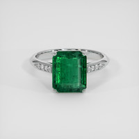 3.53 Ct. Emerald Ring, 18K White Gold 1