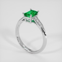 1.06 Ct. Emerald Ring, 18K White Gold 2