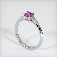 0.73 Ct. Pinkish Purple Sapphire Ring, 18K White Gold 2