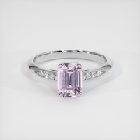 1.11 Ct. Purplish Pink Sapphire Ring, 18K White Gold 1