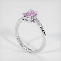 1.11 Ct. Purplish Pink Sapphire Ring, 18K White Gold 2
