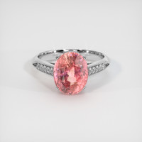 4.50 Ct. Padparadscha Sapphire Ring, 18K White Gold 1