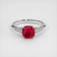 2.05 Ct. Ruby Ring, 18K White Gold 1