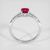 0.76 Ct. Pinkish Red Ruby Ring, 18K White Gold 3