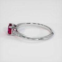 0.76 Ct. Pinkish Red Ruby Ring, 18K White Gold 4