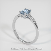 1.05 Ct. Blue Sapphire Ring, 18K White Gold 2