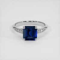 2.58 Ct. Blue Sapphire Ring, 18K White Gold 1
