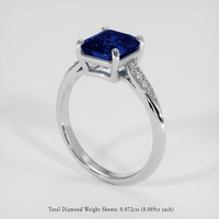 2.58 Ct. Blue Sapphire Ring, 18K White Gold 2