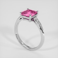 2.01 Ct. Pink Sapphire Ring, 18K White Gold 2