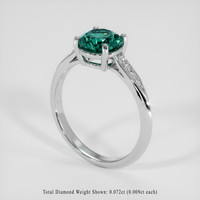 1.47 Ct. Bluish Green Sapphire Ring, 18K White Gold 2