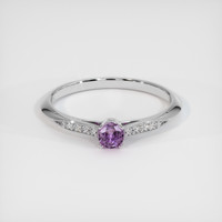 0.23 Ct. Purple Sapphire Ring, 18K White Gold 1