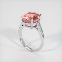 9.97 Ct. Padparadscha Sapphire Ring, 18K White Gold 2