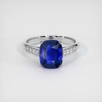3.01 Ct. Blue Sapphire Ring, 18K White Gold 1