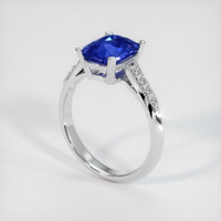 3.01 Ct. Blue Sapphire Ring, 18K White Gold 2