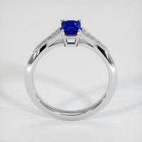 0.64 Ct. Blue Sapphire Ring, 18K White Gold 3