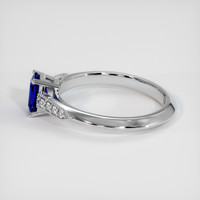 0.64 Ct. Blue Sapphire Ring, 18K White Gold 4