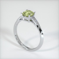 1.11 Ct. Greenish Yellow Sapphire Ring, 18K White Gold 2
