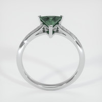 0.93 Ct. Bluish Green Sapphire Ring, 18K White Gold 3