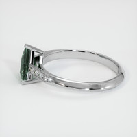 0.93 Ct. Bluish Green Sapphire Ring, 18K White Gold 4