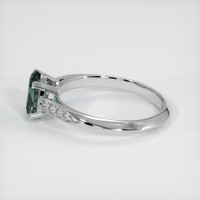 1.51 Ct. Greenish Blue Sapphire Ring, 18K White Gold 4
