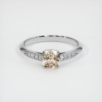 0.74 Ct. Peach Sapphire Ring, 18K White Gold 1
