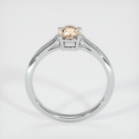 0.74 Ct. Peach Sapphire Ring, 18K White Gold 3