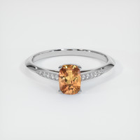 1.71 Ct. Orangish Brown Sapphire Ring, 18K White Gold 1