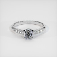 1.05 Ct. Grey Sapphire Ring, 18K White Gold 1