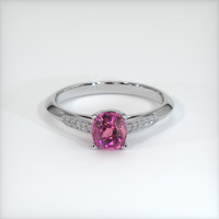 1.03 Ct. Purplish Pink Sapphire Ring, 18K White Gold 1