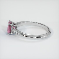 0.92 Ct. Purplish Pink Sapphire Ring, 18K White Gold 4
