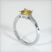 2.19 Ct. Orangish Yellow Sapphire Ring, 18K White Gold 2