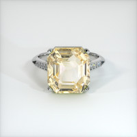 11.02 Ct. Yellow Sapphire Ring, 18K White Gold 1
