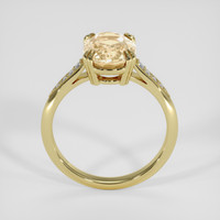 3.34 Ct. Peach Sapphire Ring, 10K Yellow Gold 3