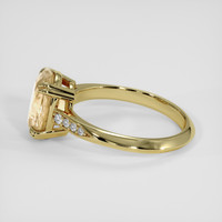 3.34 Ct. Peach Sapphire Ring, 10K Yellow Gold 4