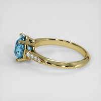 2.89 Ct. Greenish Blue Sapphire Ring, 10K Yellow Gold 4