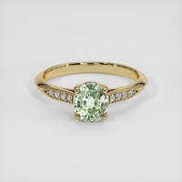 1.57 Ct. Yellowish Green Sapphire Ring, 10K Yellow Gold 1