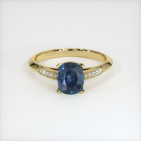 1.07 Ct. Blue Sapphire Ring, 14K Yellow Gold 1