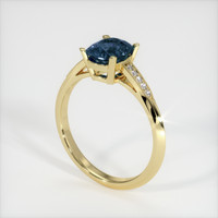 1.07 Ct. Blue Sapphire Ring, 14K Yellow Gold 2