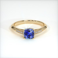 0.63 Ct. Blue Sapphire Ring, 14K Yellow Gold 1