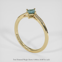 0.36 Ct. Greenish Blue Sapphire Ring, 14K Yellow Gold 2