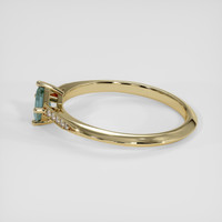 0.36 Ct. Greenish Blue Sapphire Ring, 14K Yellow Gold 4